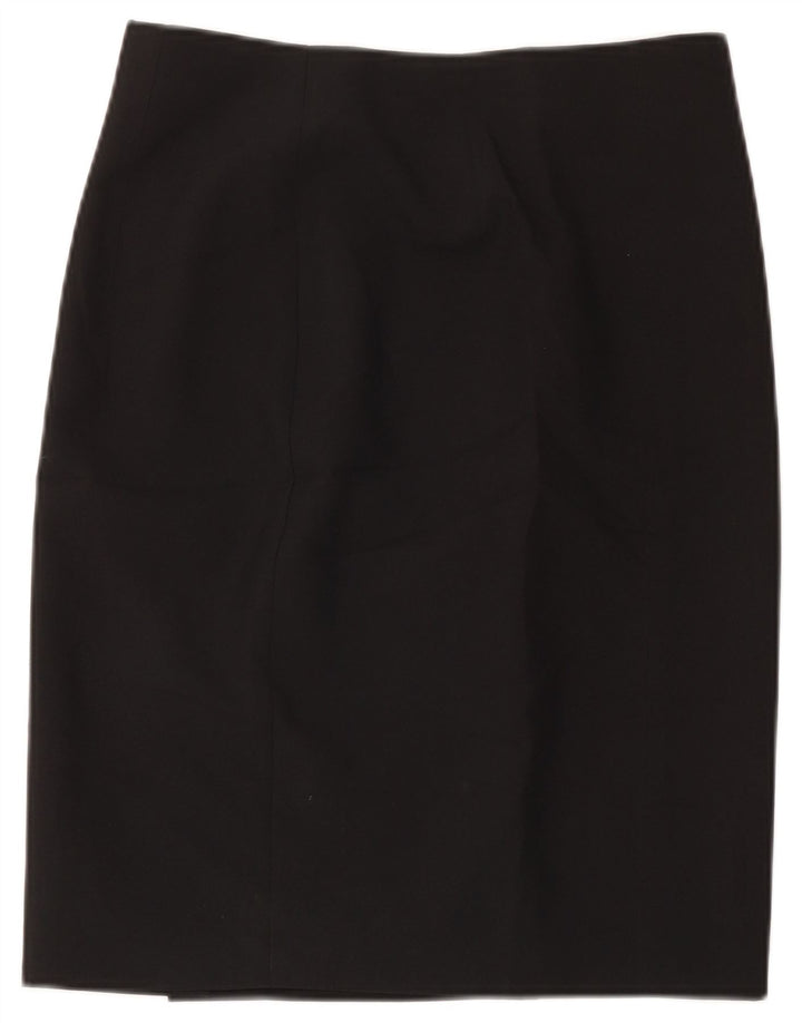 Saia lápis feminina Marks & Spencer UK 12 médio W32 poliéster preto