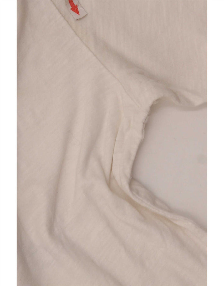 Tommy Hilfiger Camiseta masculina gráfica Top médio algodão branco