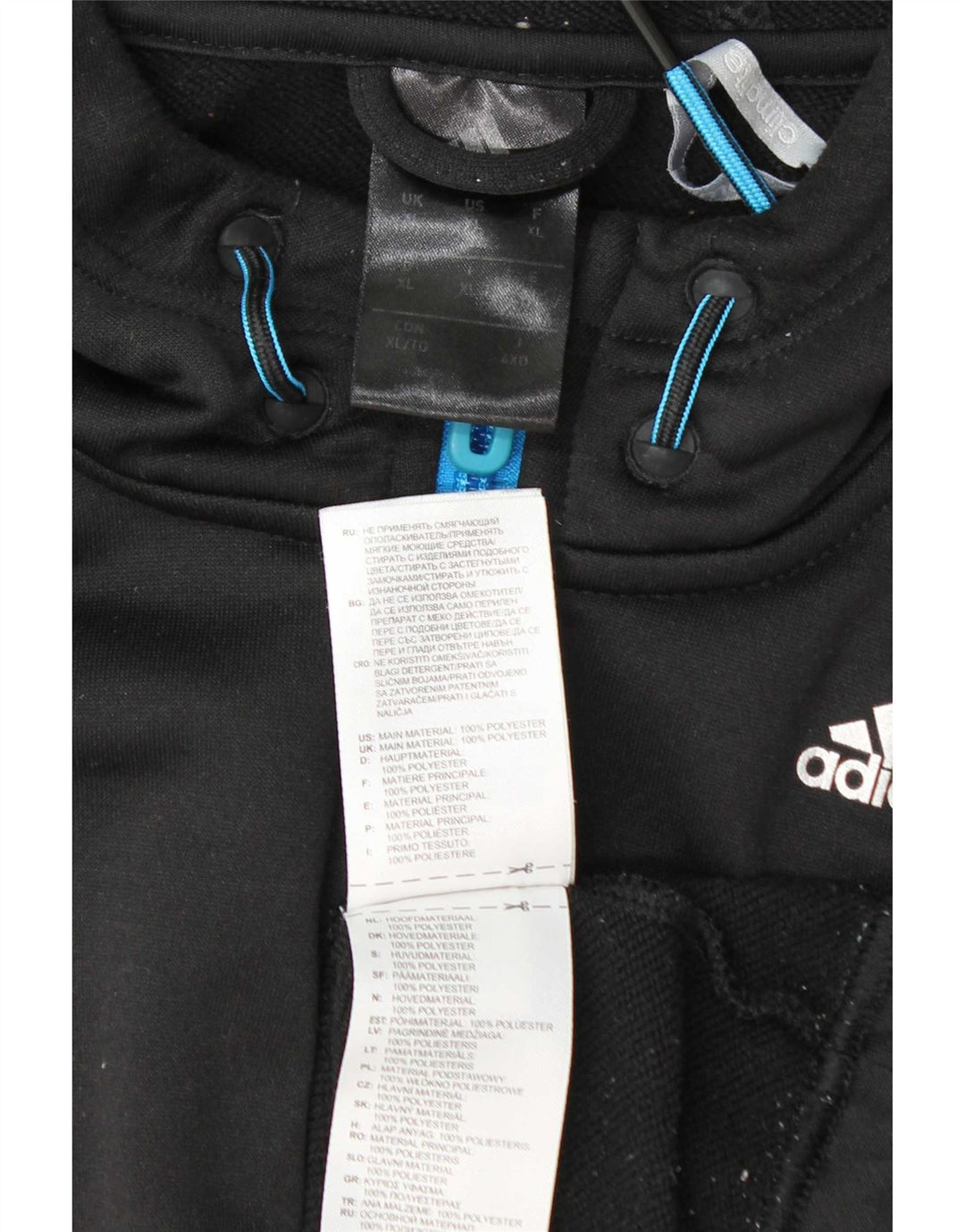 Adidas Masculino Climalite Zip Suéter XL Preto Poliéster