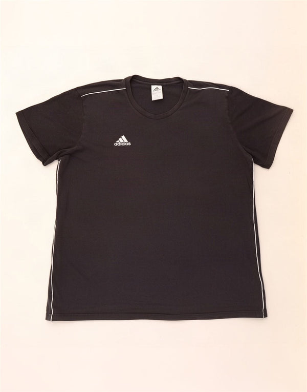 Adidas Mens T-Shirt Top 3XL Black Cotton