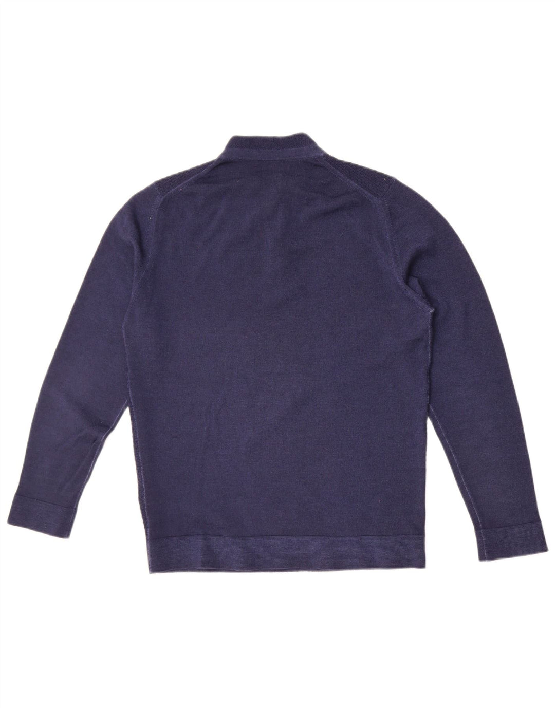 Suéter masculino Massimo Dutti com gola redonda e lã azul marinho médio