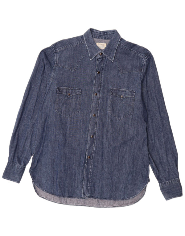 Camisa jeans masculina Bagutta grande azul