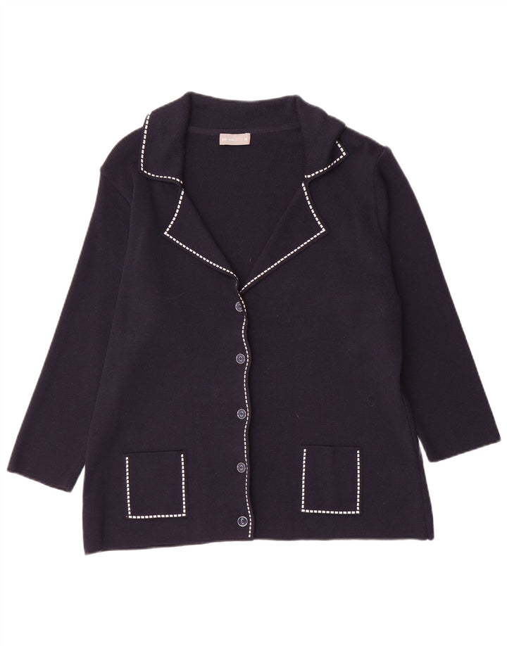 Suéter feminino Marks & Spencer Per Una Cardigan Reino Unido 16 grande azul marinho