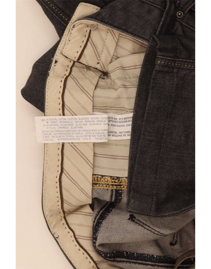 Calça jeans reta feminina Zara EU 40 médio W30 L30 algodão preto