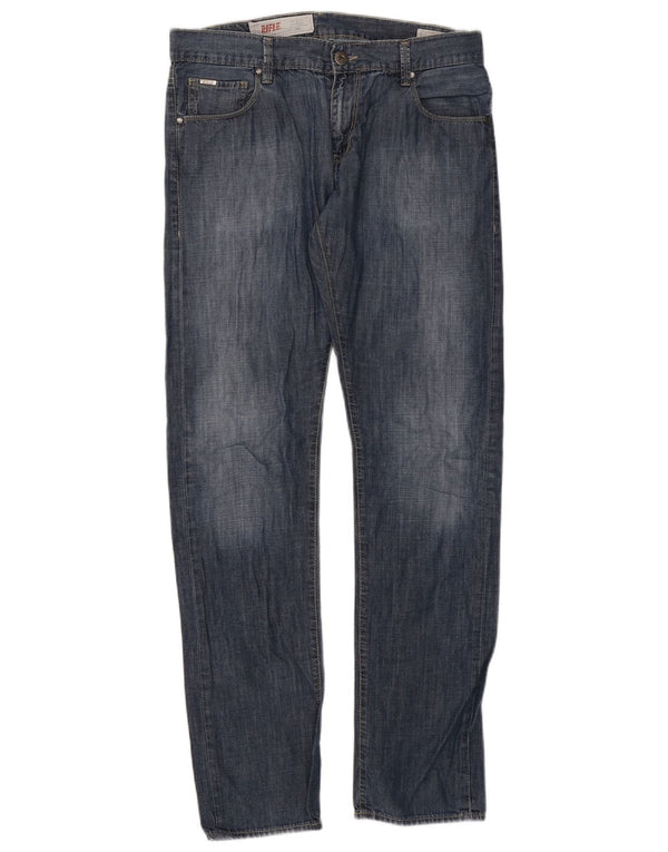 Rifle Mens Straight Jeans IT 48 Médio W34 L34 Azul Algodão