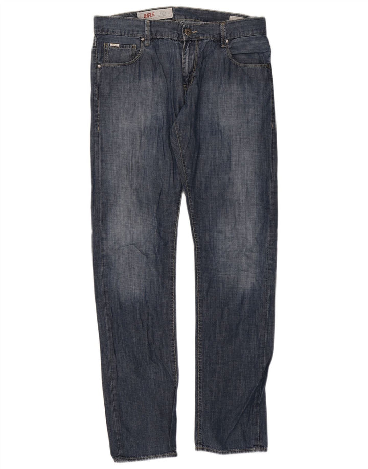 Rifle Mens Straight Jeans IT 48 Médio W34 L34 Azul Algodão