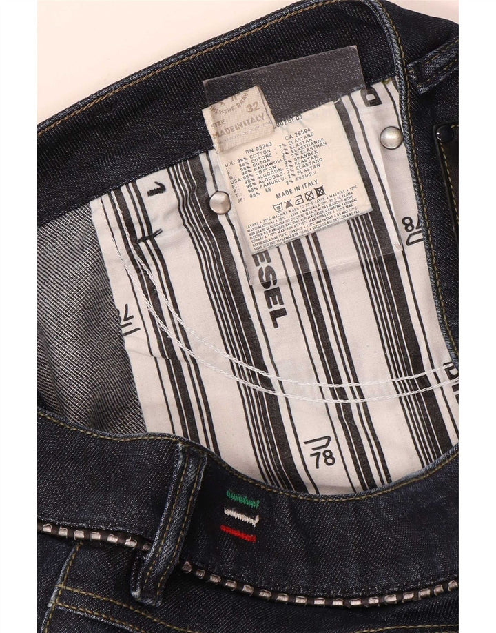 Diesel feminino bootcut jeans W32 L34 azul marinho algodão