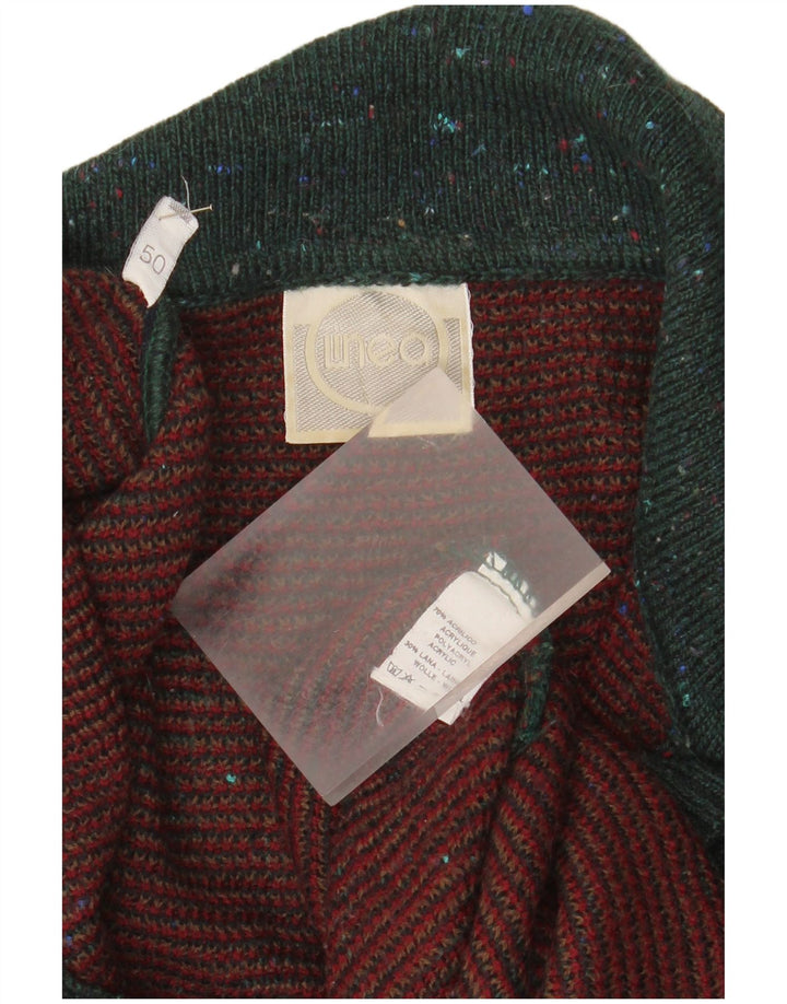 Suéter masculino LINEA com gola polo IT 50 verde médio argyle/diamante