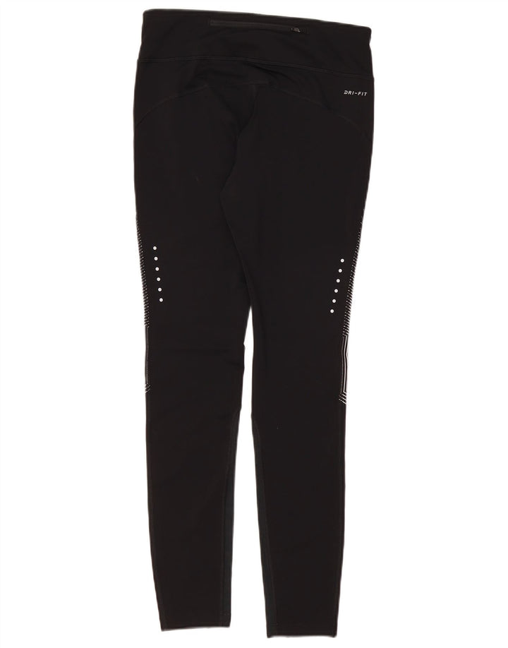 Leggings Nike Dri Fit Femininas UK 10 Pequenas Riscas Pretas Poliéster