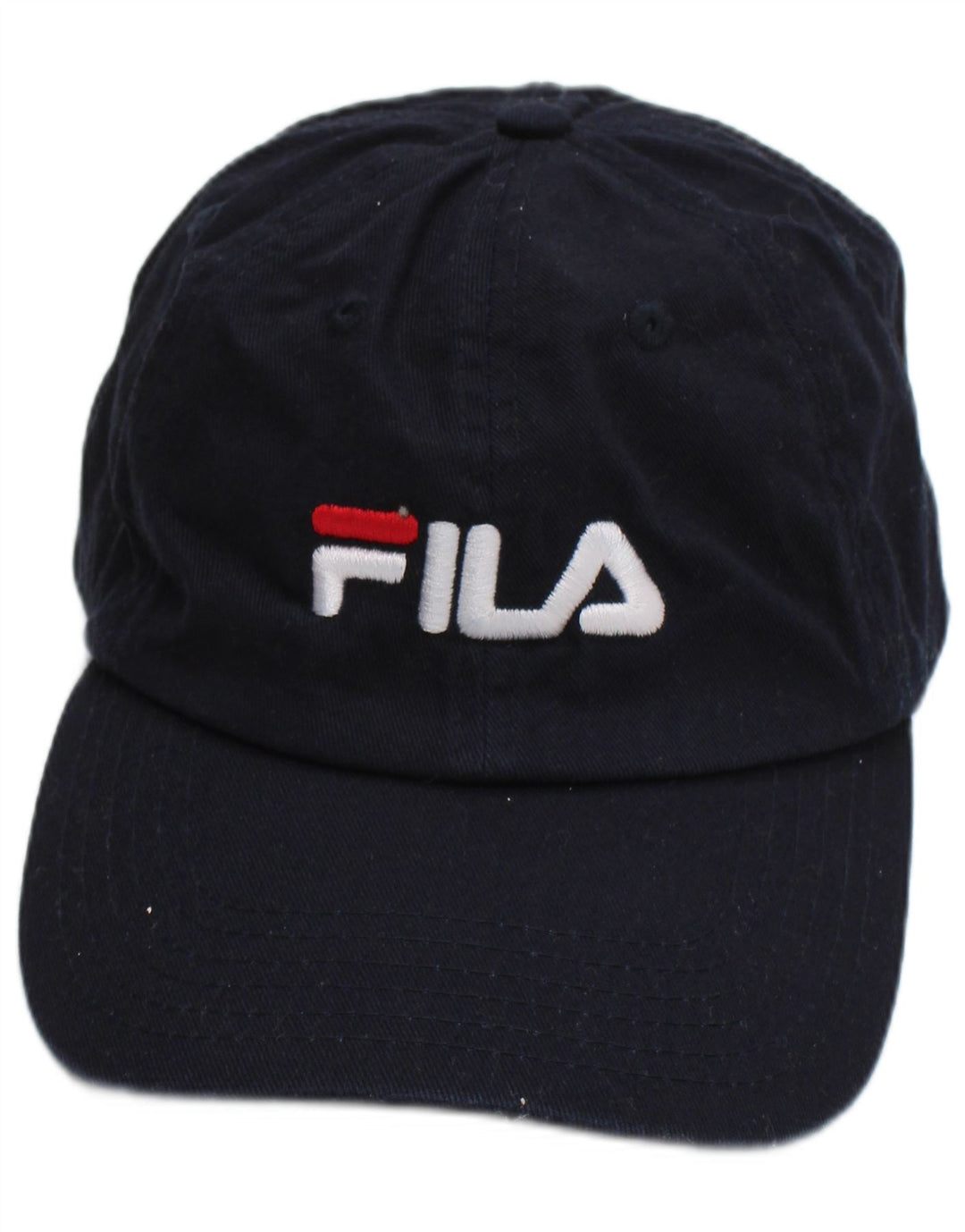 Boné de beisebol gráfico masculino Fila tamanho único algodão azul marinho