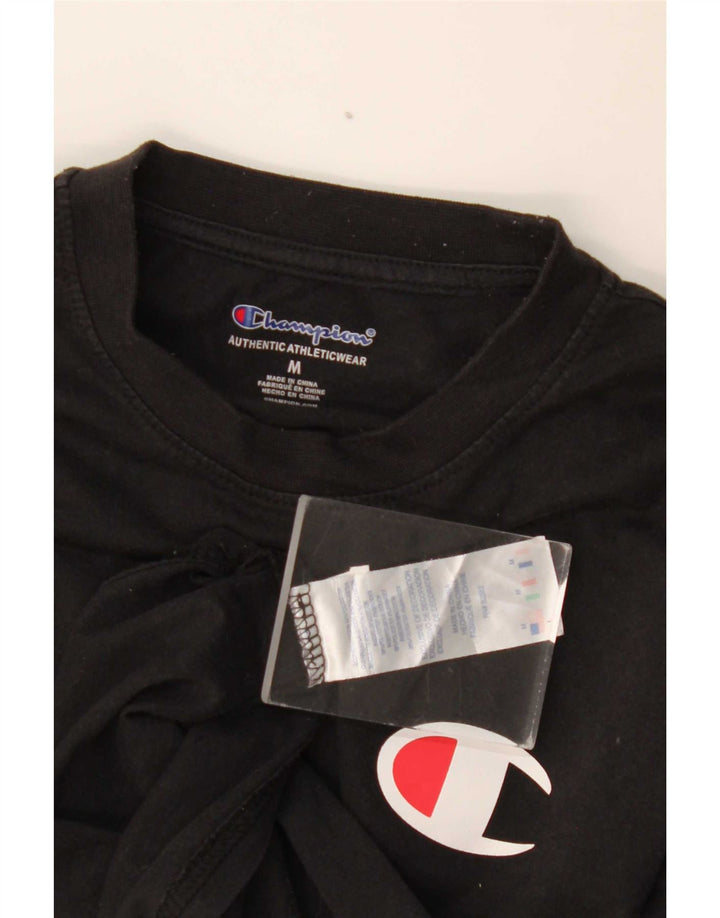 Champion Boys Graphic Top Manga Longa 9-10 Anos Médio Algodão Preto