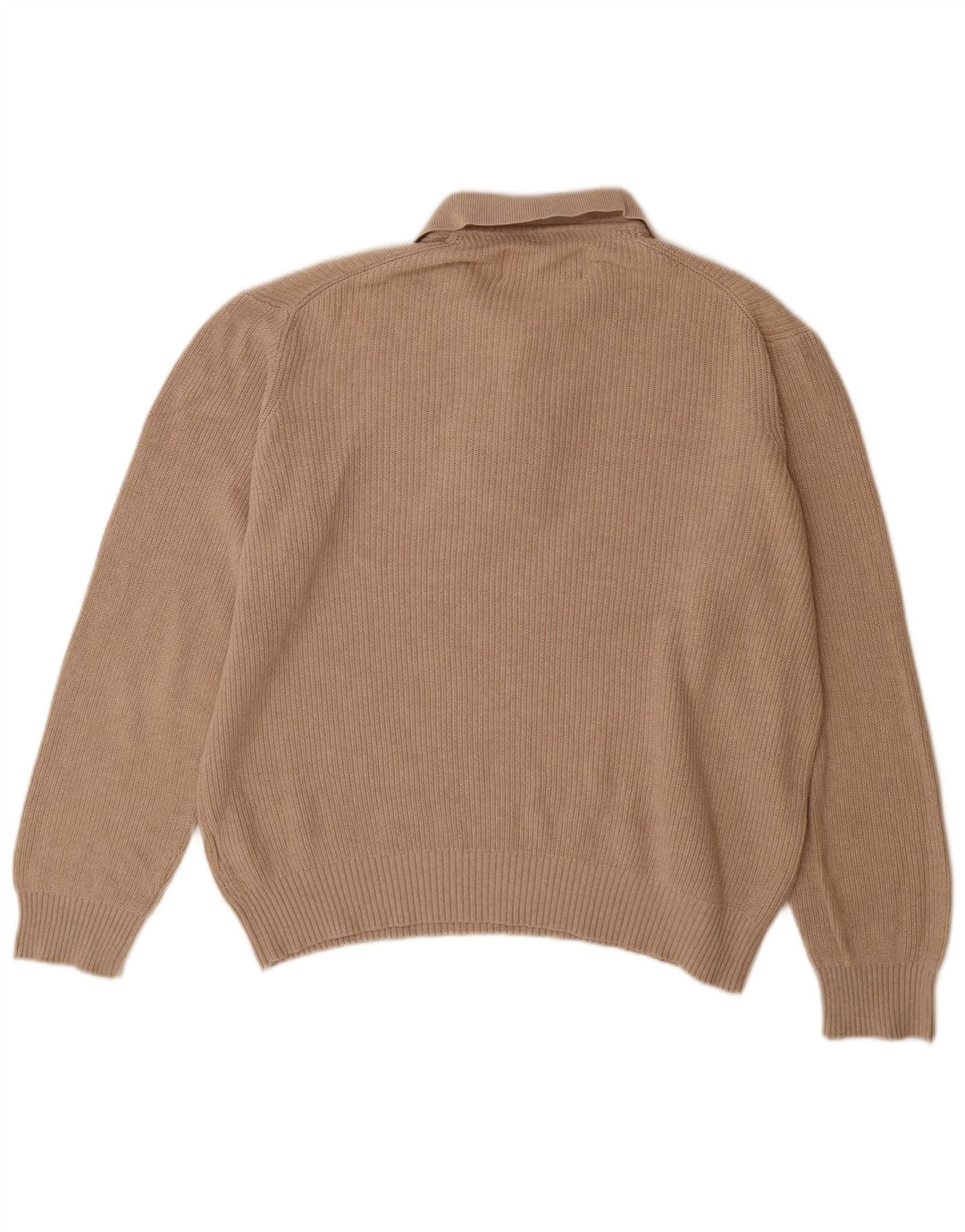 Suéter masculino Marks & Spencer Blue Harbour com gola polo grande bege