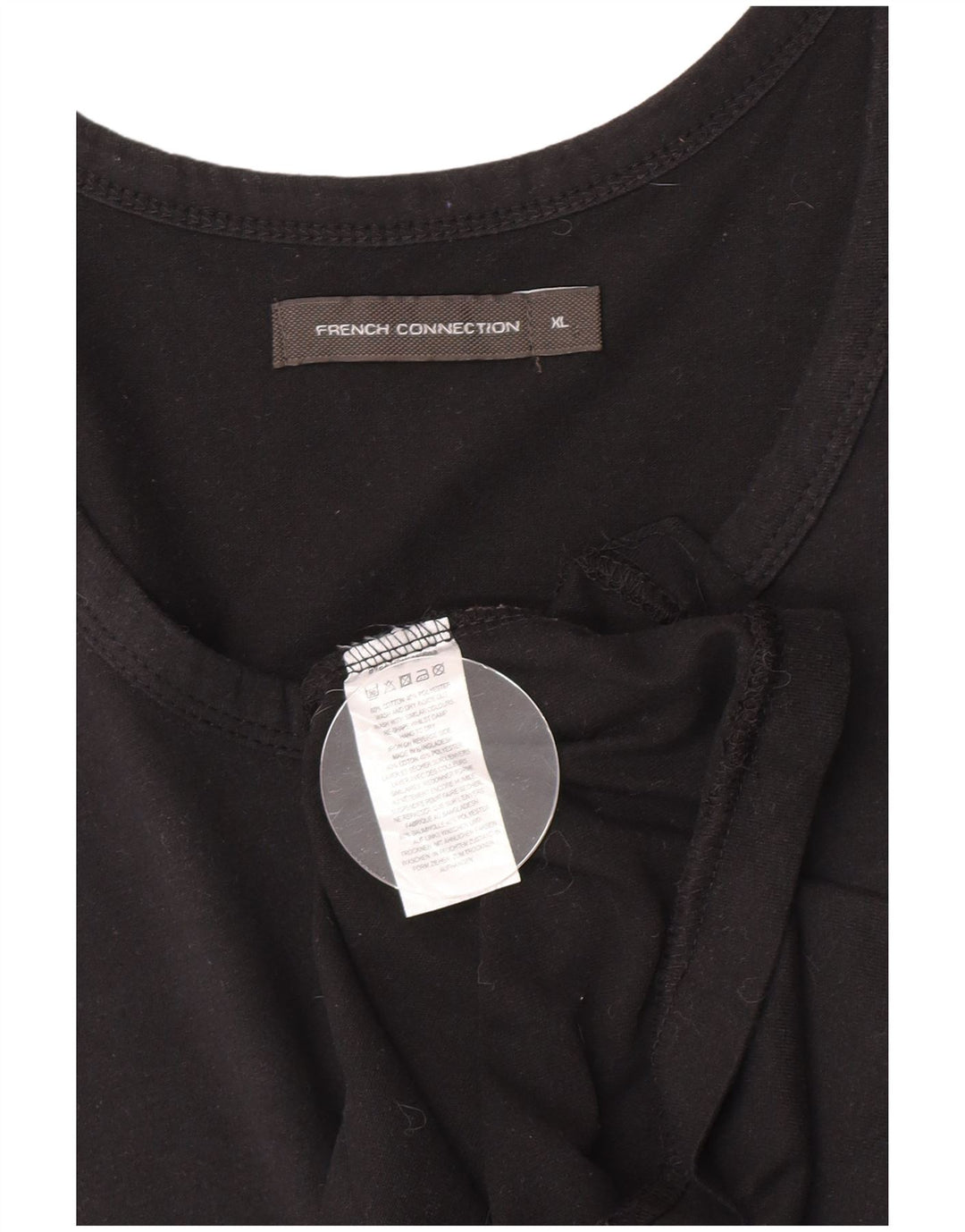 Colete masculino French Connection Top XL de algodão preto