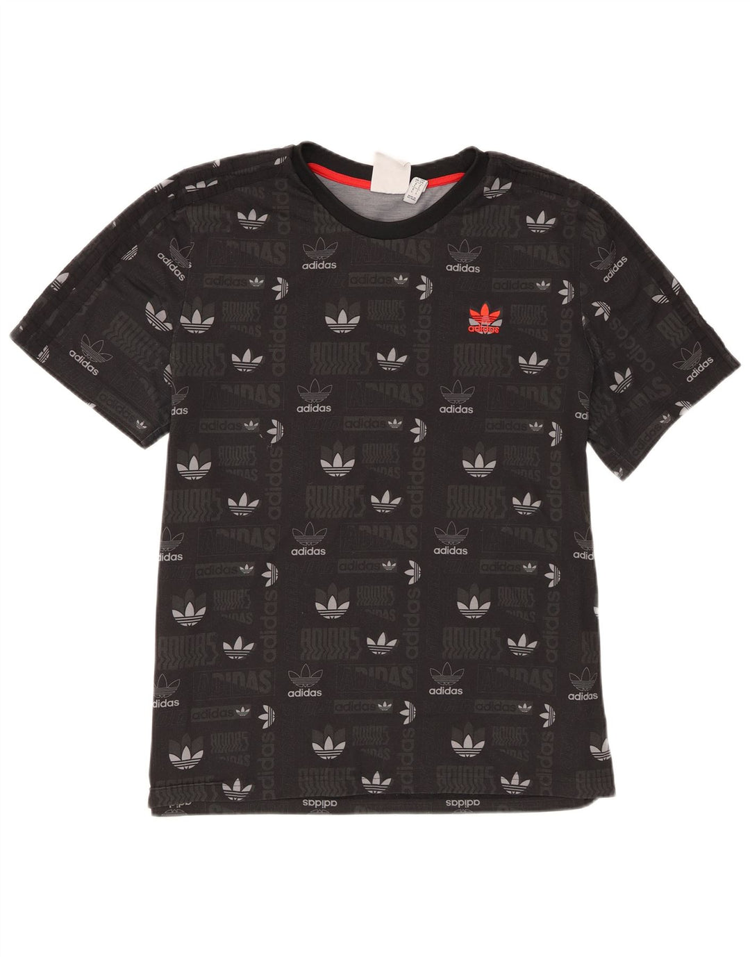 Adidas Mens Graphic T-Shirt Top Grande Poliéster Preto