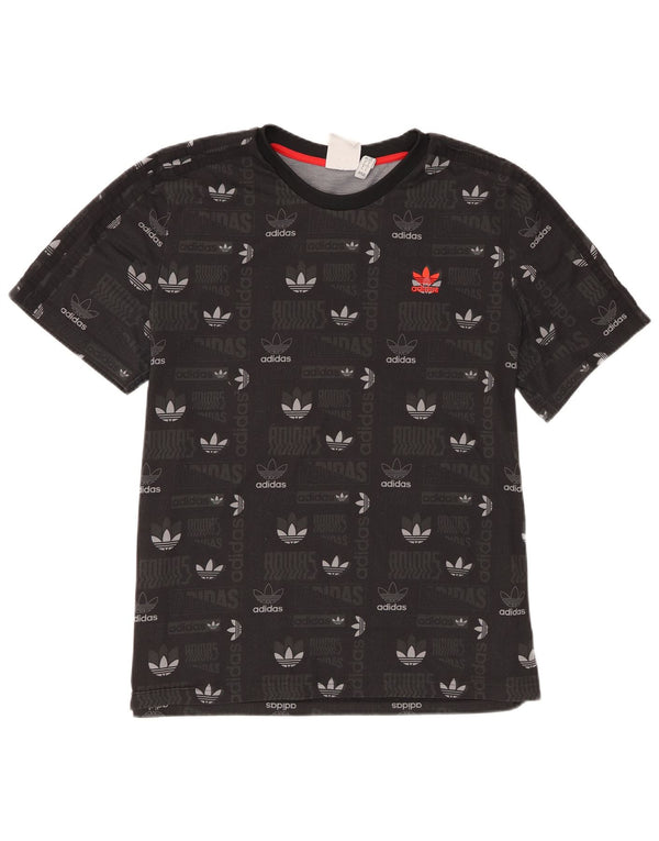 Adidas Mens Graphic T-Shirt Top Grande Poliéster Preto