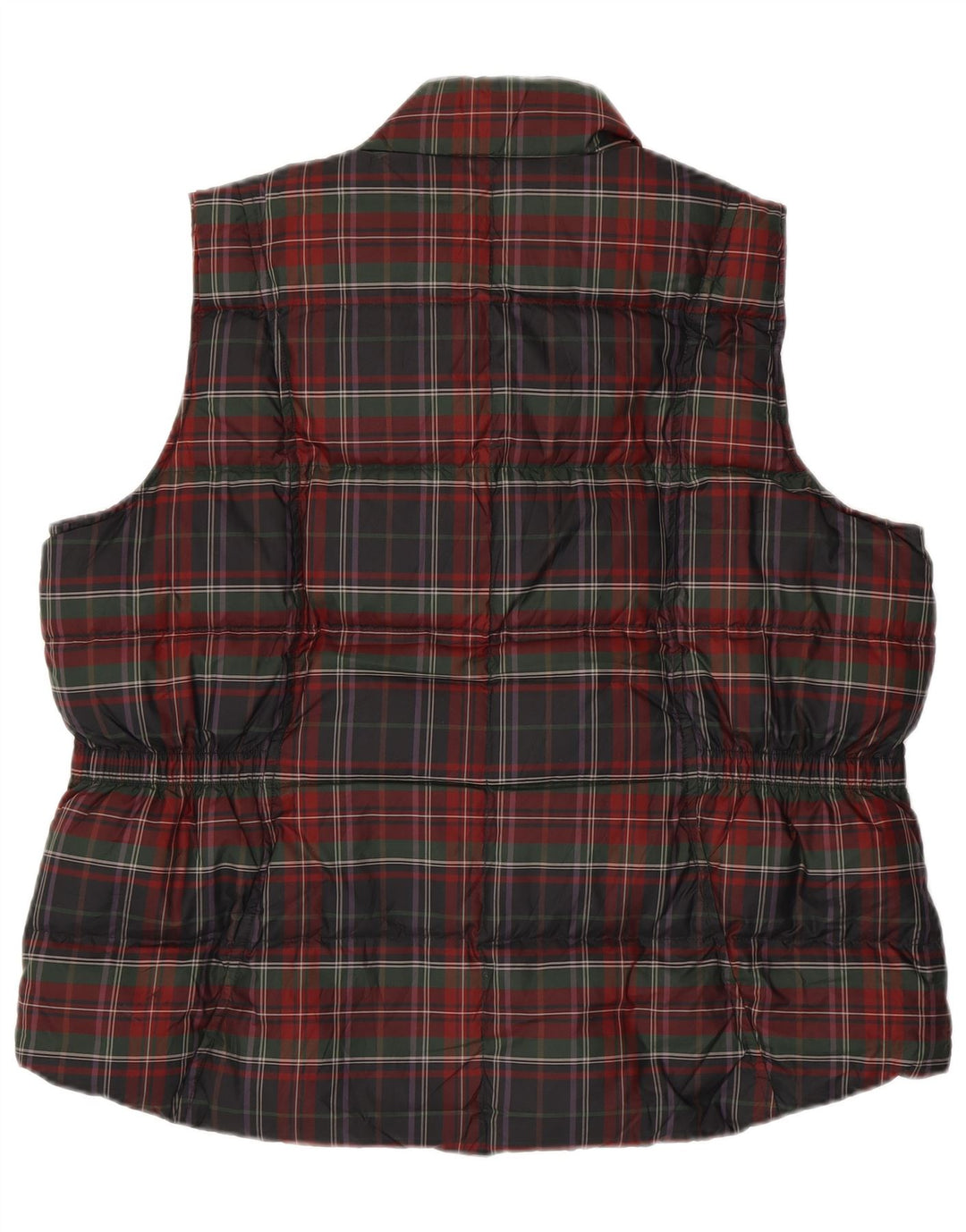 EDDIE BAUER Colete acolchoado feminino UK 20 2XL poliéster xadrez vermelho