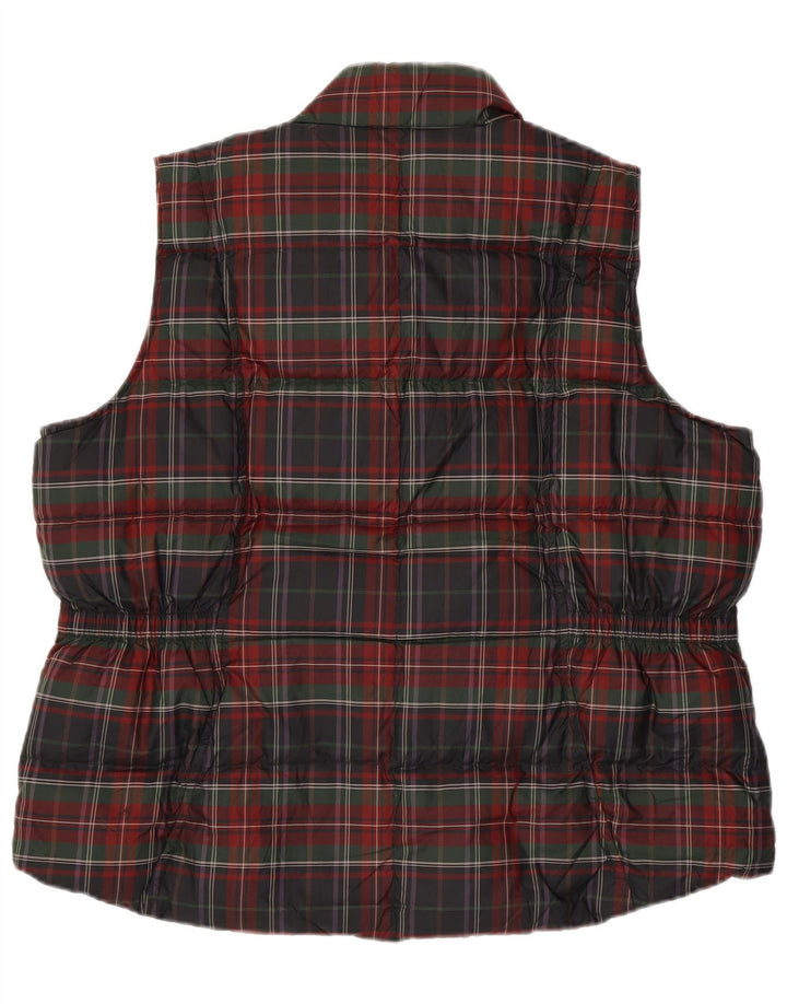 EDDIE BAUER Colete acolchoado feminino UK 20 2XL poliéster xadrez vermelho