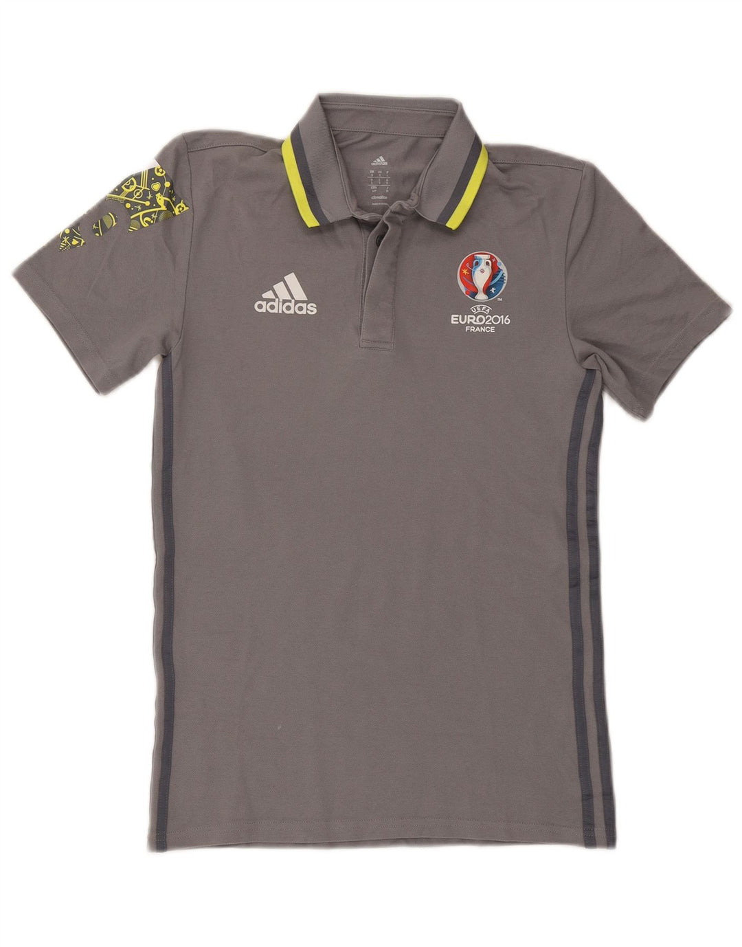 Adidas Mens Climalite Graphic Polo Shirt Pequeno Algodão Cinza
