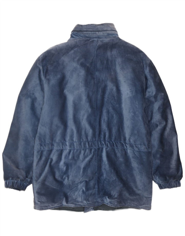 Jaqueta masculina vintage de camurça IT 50 grande azul modal
