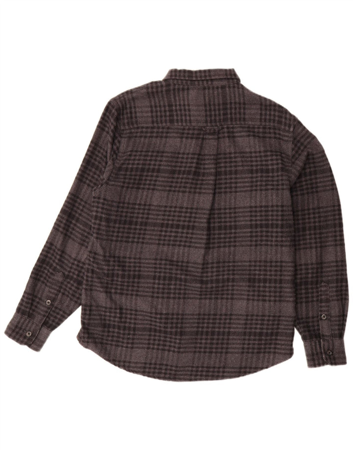 Camisa masculina de flanela ORVIS algodão xadrez cinza médio