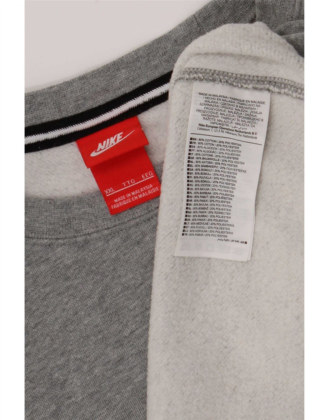 Moletom masculino Nike Jumper 2XL algodão cinza