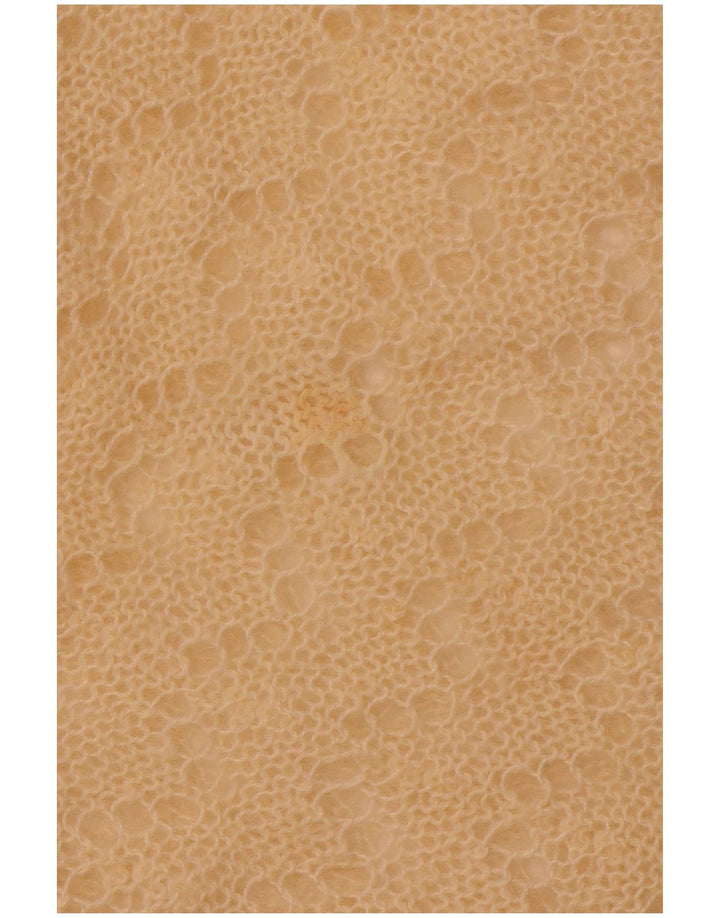 Suéter feminino VINTAGE com gola canoa e gola redonda Reino Unido 12 médio bege