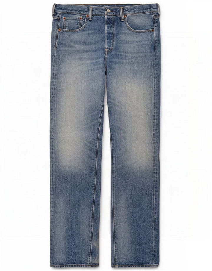 Calça jeans feminina Levi's 501 Straight W33 L38 azul algodão