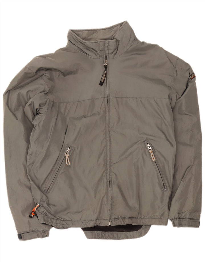 Jaqueta bomber masculina Napapijri Reino Unido 40 grande cinza nylon