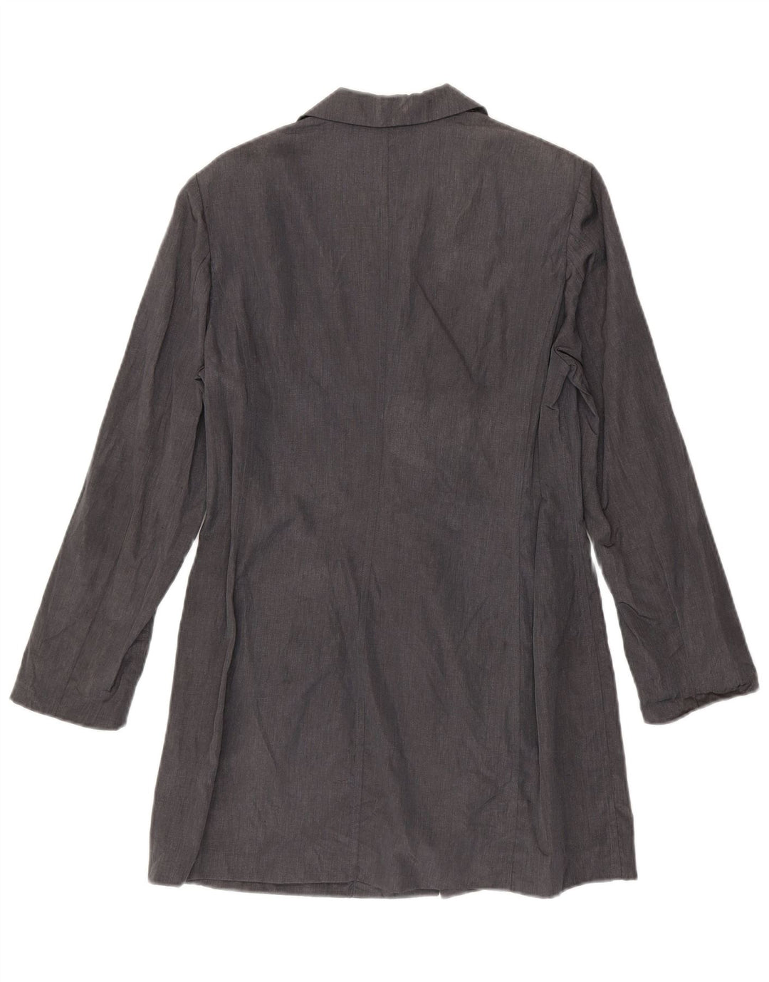 Jaqueta blazer feminina Longline com 3 botões da Max & Co. Reino Unido 12 linho cinza médio