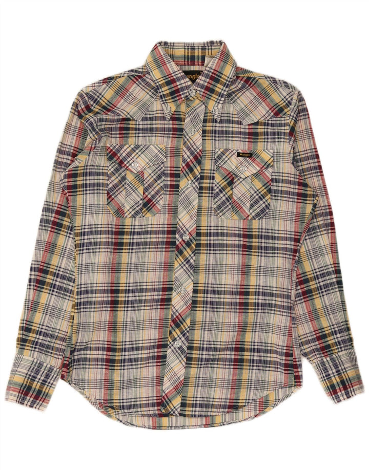 Camisa masculina de flanela Wrangler de algodão xadrez médio multicolorido