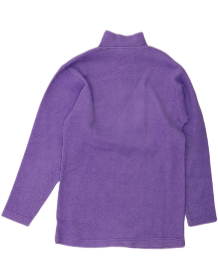 Suéter de lã feminino Sergio Tacchini com zíper e gola UK 14 poliéster roxo médio