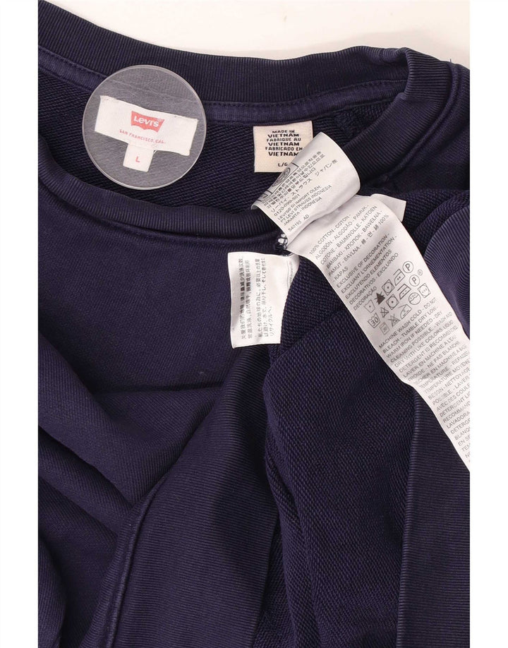 Moletom masculino Levi's Jumper grande algodão azul marinho