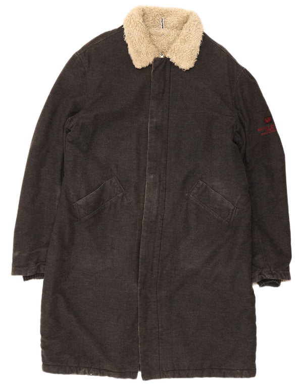Sobretudo masculino Sherpa Meltin' Pot UK 42 XL algodão cinza