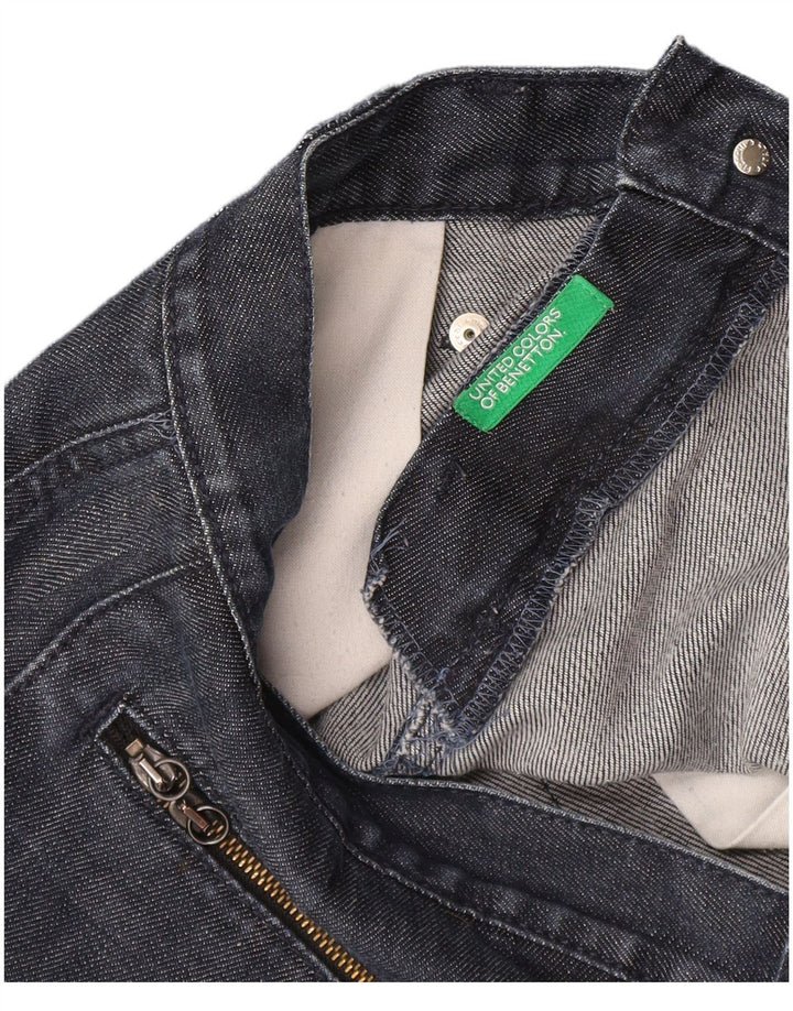 Saia jeans feminina Benetton W32 grande azul marinho