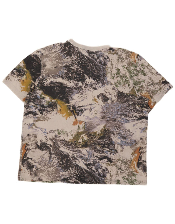 Adidas Mens Abstract Pattern T-Shirt Top XL Cinza Algodão