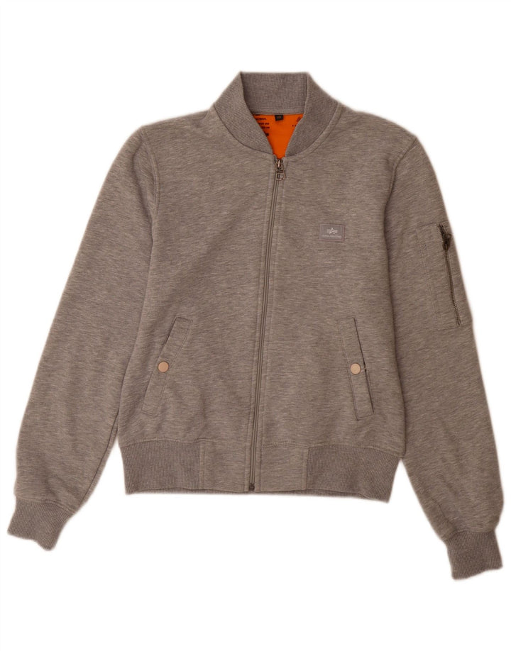 Alpha Industries Jaqueta masculina de treino XS algodão manchado cinza