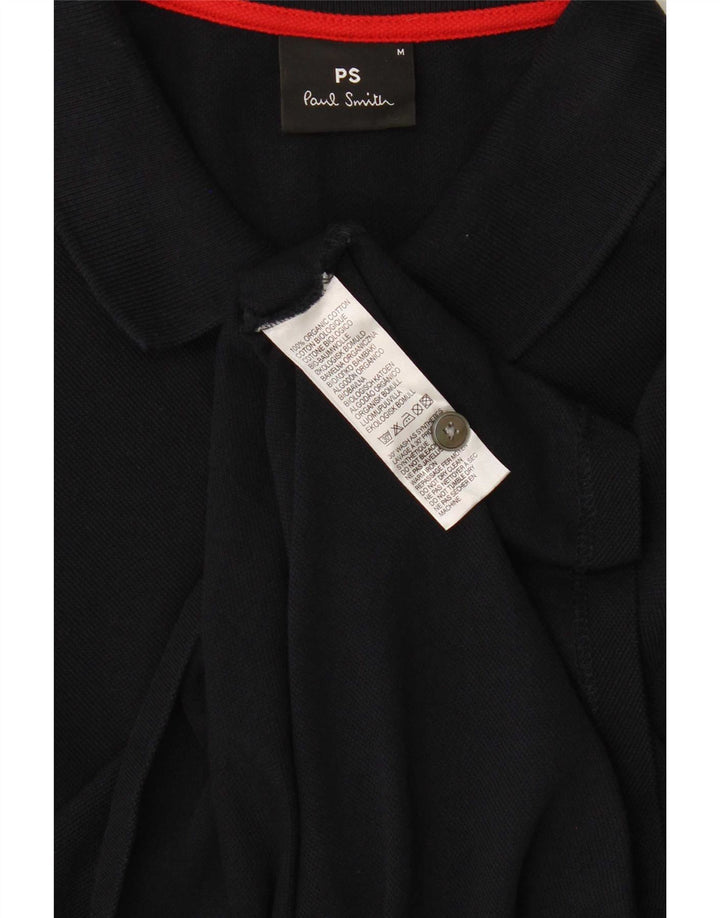Camisa polo masculina de manga comprida Paul Smith, algodão azul marinho médio