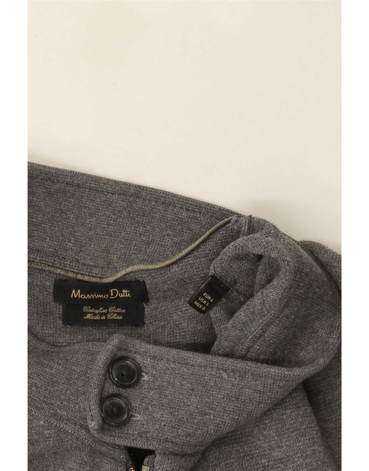 Suéter cardigã feminino Massimo Dutti Reino Unido 16 grande cinza