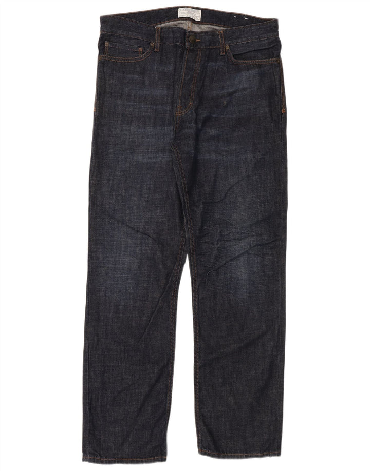 Calça jeans reta masculina Fat Face W34 L32 algodão azul