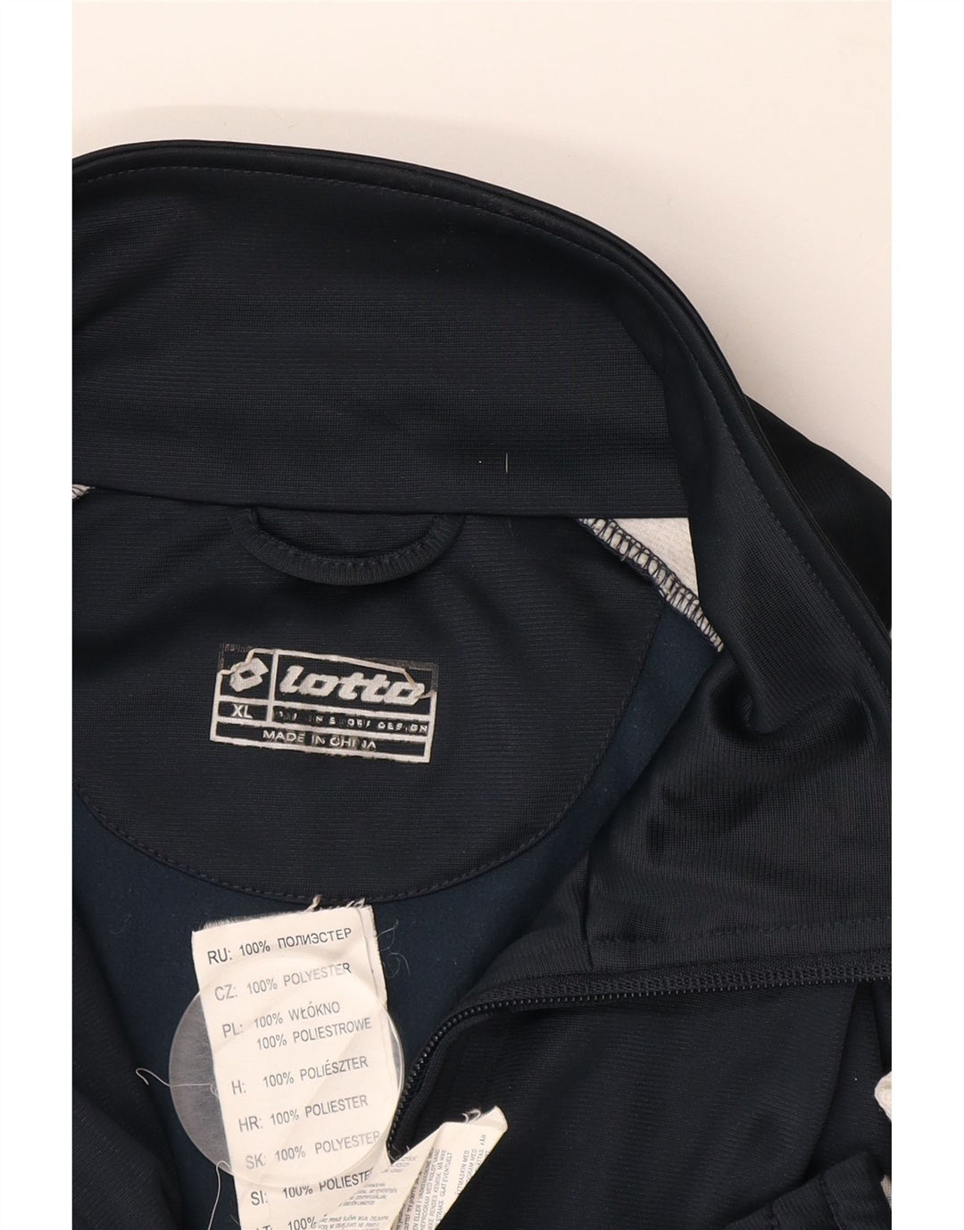 LOTTO Jaqueta masculina de agasalho gráfico XL azul marinho colorblock poliéster