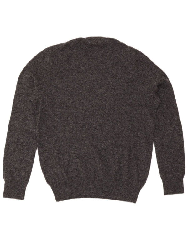 Suéter masculino Polo Ralph Lauren com gola redonda e lã cinza médio