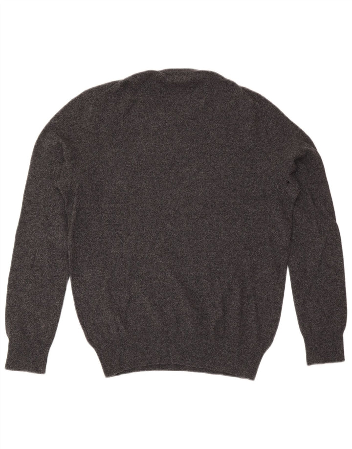 Suéter masculino Polo Ralph Lauren com gola redonda e lã cinza médio