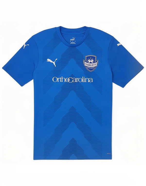 Puma Mens Charlotte Soccer Academy Camiseta gráfica Top Azul Médio