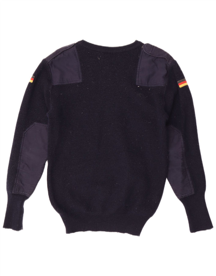 Suéter vintage masculino militar com gola redonda IT 48 azul marinho médio