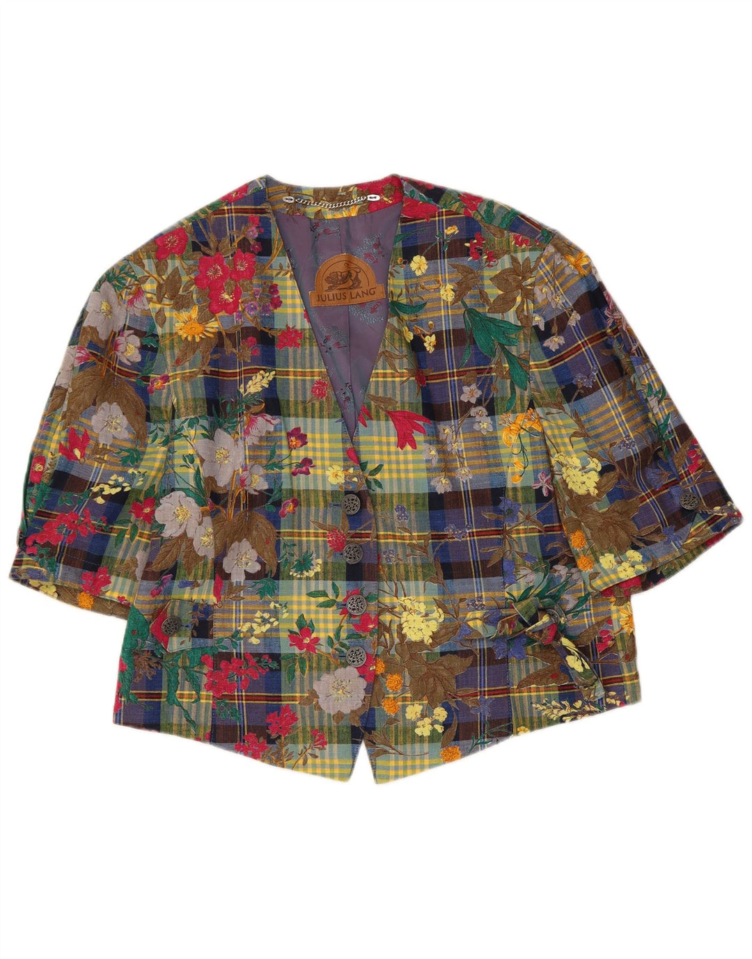 Jaqueta blazer feminina JULIUS LANG com 4 botões UE 40 médio multicolorido