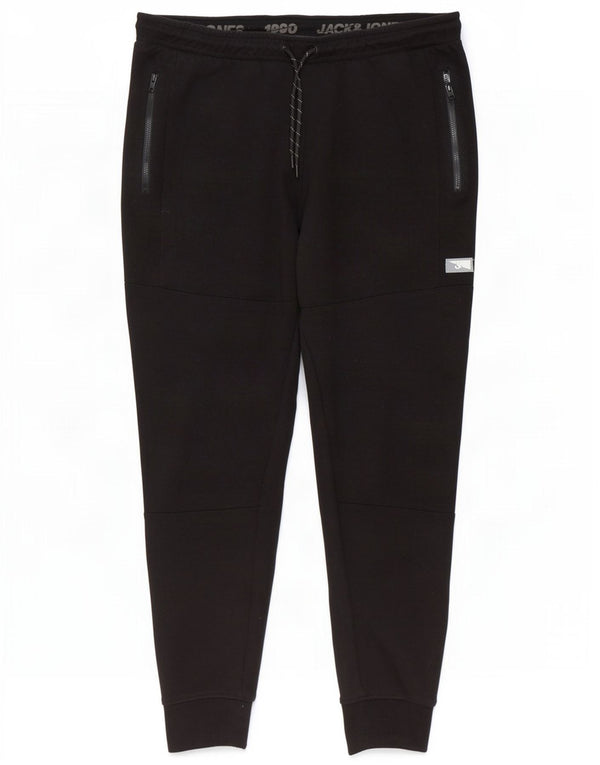 Calça de treino masculina Jack & Jones Joggers grande poliéster preto