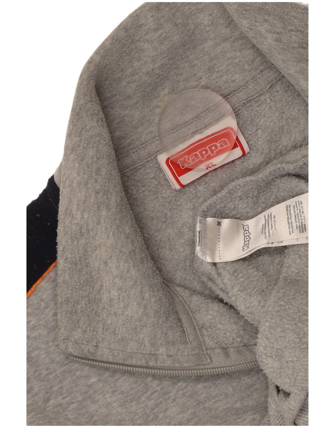 Moletom masculino KAPPA com zíper e gola XL cinza colorblock poliéster