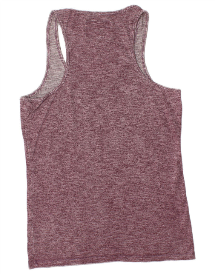 SUPERDRY Colete Masculino Top Pequeno Algodão Borgonha