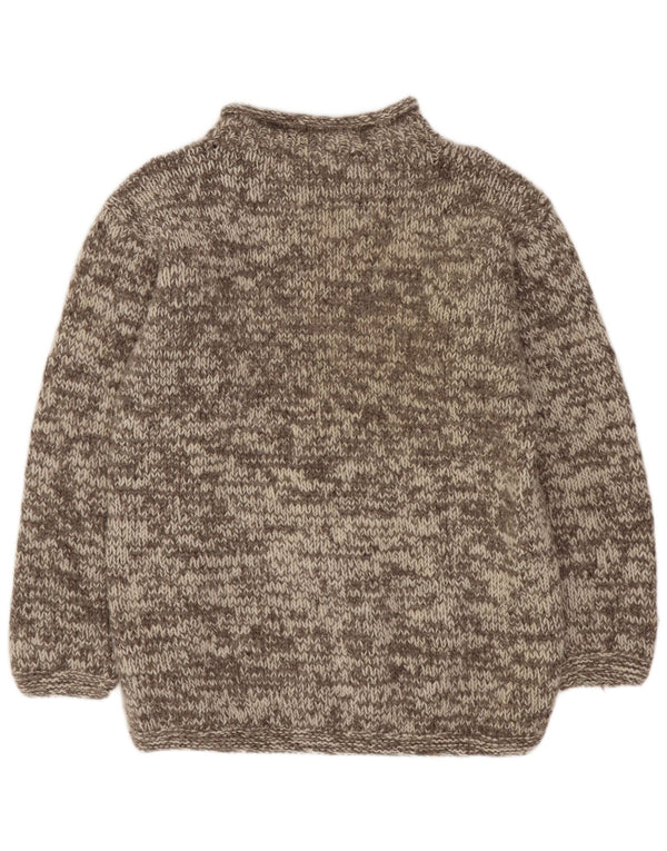 Vintage Womens Boat Neck Jumper Sweater UK 16 Large Grey Flecked Wool