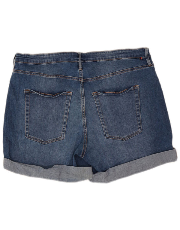 Shorts jeans feminino de cintura alta Tommy Hilfiger EUA 16 2XL W34 algodão azul